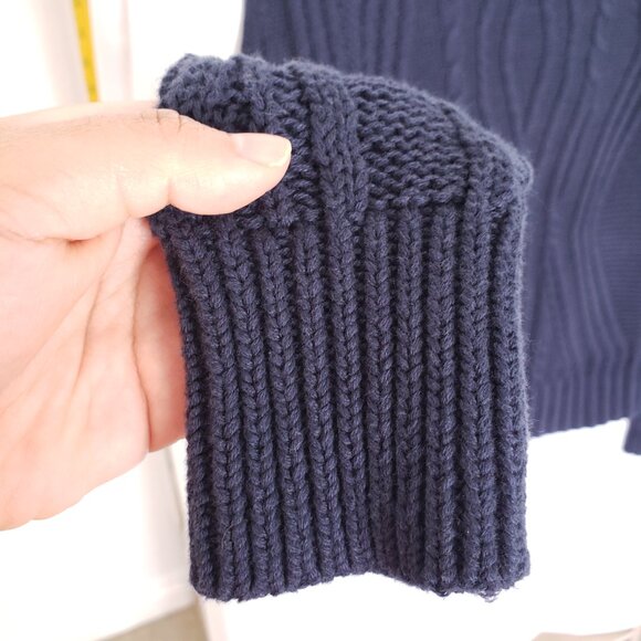 Amazon Essentials Blue Cable Knit Crew Neck Pattern LONG Sleeve Sweater Size XS - Picture 10 of 13